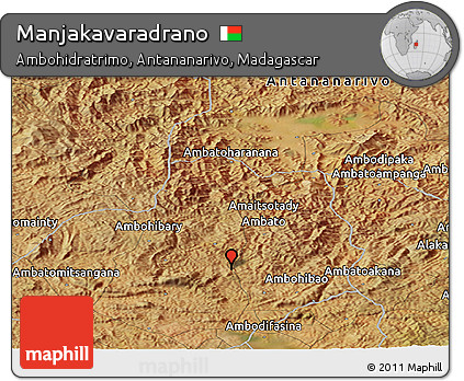 Satellite Panoramic Map of Manjakavaradrano