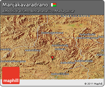 Satellite Panoramic Map of Manjakavaradrano