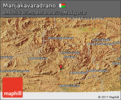 Satellite Panoramic Map of Manjakavaradrano