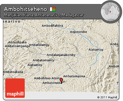 Shaded Relief Panoramic Map of Ambohitseheno