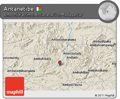 Shaded Relief Panoramic Map of Antanetibe