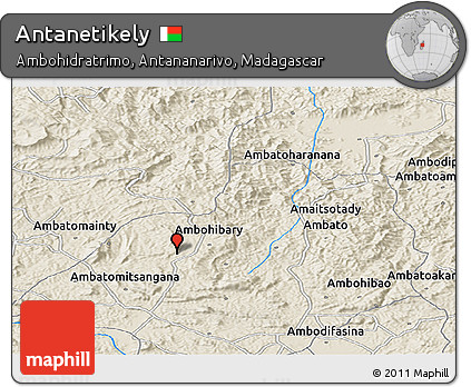 Shaded Relief Panoramic Map of Antanetikely
