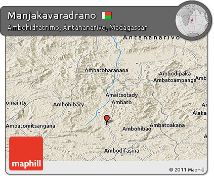 Shaded Relief Panoramic Map of Manjakavaradrano