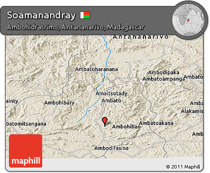Shaded Relief Panoramic Map of Soamanandray