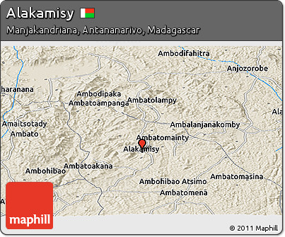 Shaded Relief Panoramic Map of Alakamisy
