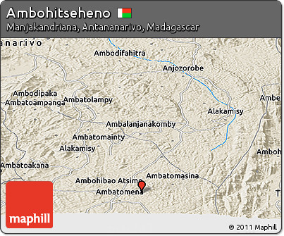 Shaded Relief Panoramic Map of Ambohitseheno