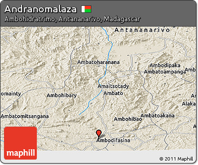 Shaded Relief Panoramic Map of Andranomalaza
