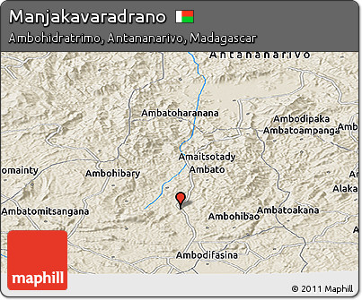 Shaded Relief Panoramic Map of Manjakavaradrano