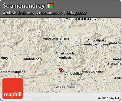 Shaded Relief Panoramic Map of Soamanandray