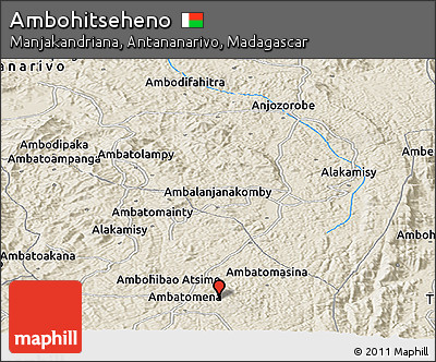Shaded Relief Panoramic Map of Ambohitseheno