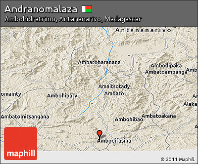 Shaded Relief Panoramic Map of Andranomalaza