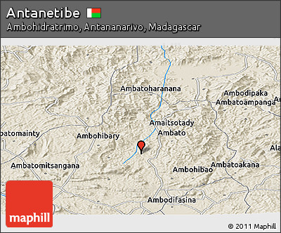 Shaded Relief Panoramic Map of Antanetibe