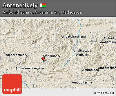 Shaded Relief Panoramic Map of Antanetikely