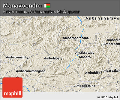 Shaded Relief Panoramic Map of Manavoandro