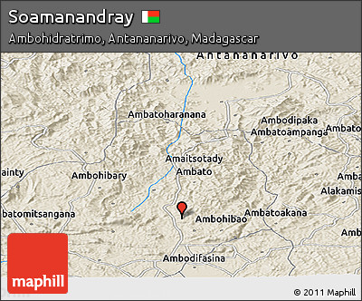 Shaded Relief Panoramic Map of Soamanandray