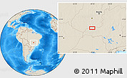 Shaded Relief Location Map of the area around 18° 31' 34" S, 49° 13' 30" W
