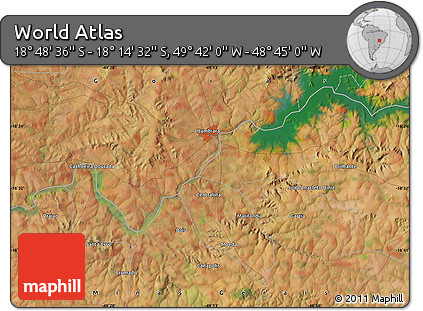 Satellite Map of the Area around 18° 31' 34" S, 49° 13' 30" W