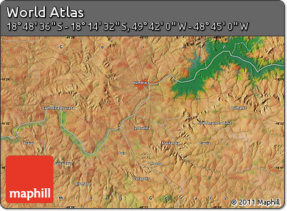 Satellite Map of the Area around 18° 31' 34" S, 49° 13' 30" W