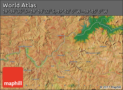 Satellite Map of the Area around 18° 31' 34" S, 49° 13' 30" W