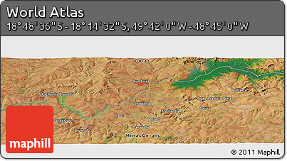 Satellite Panoramic Map of the Area around 18° 31' 34" S, 49° 13' 30" W