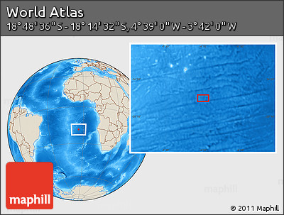 Shaded Relief Location Map of the Area around 18° 31' 34" S, 4° 10' 30" W