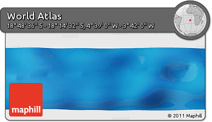 Shaded Relief Panoramic Map of the Area around 18° 31' 34" S, 4° 10' 30" W
