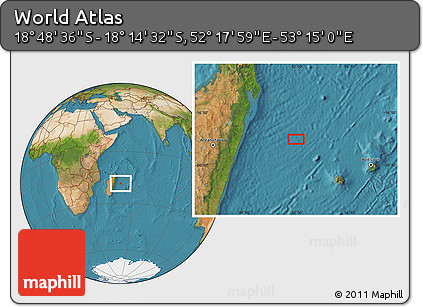 Satellite Location Map of the Area around 18° 31' 34" S, 52° 46' 29" E
