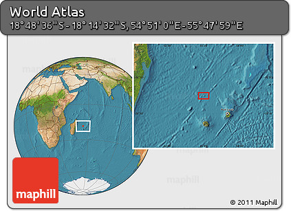 Satellite Location Map of the Area around 18° 31' 34" S, 55° 19' 30" E