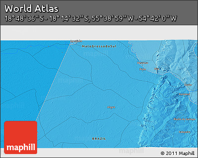 Political 3D Map of the Area around 18° 31' 34" S, 55° 10' 29" W