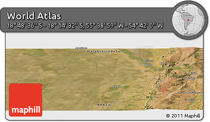 Satellite Panoramic Map of the Area around 18° 31' 34" S, 55° 10' 29" W