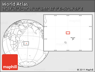 Blank Location Map of the Area around 18° 31' 34" S, 56° 10' 29" E