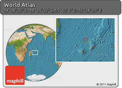 Satellite Location Map of the Area around 18° 31' 34" S, 56° 10' 29" E
