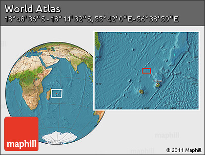Satellite Location Map of the Area around 18° 31' 34" S, 56° 10' 29" E