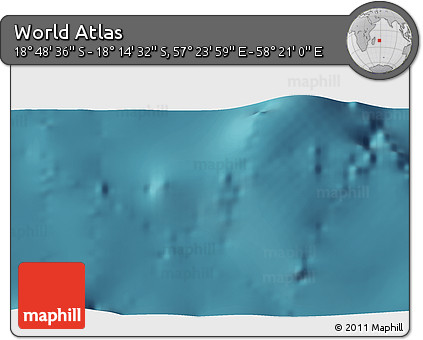 Satellite 3D Map of the Area around 18° 31' 34" S, 57° 52' 30" E