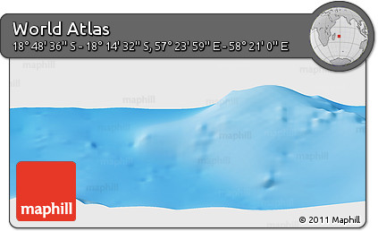 Physical Panoramic Map of the Area around 18° 31' 34" S, 57° 52' 30" E