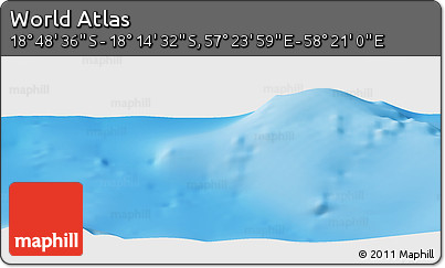Physical Panoramic Map of the Area around 18° 31' 34" S, 57° 52' 30" E