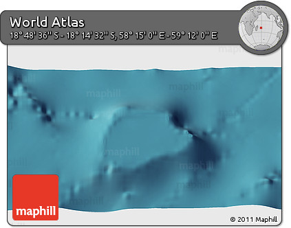 Satellite 3D Map of the Area around 18° 31' 34" S, 58° 43' 30" E