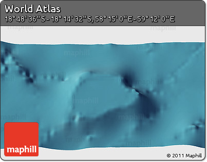 Satellite 3D Map of the Area around 18° 31' 34" S, 58° 43' 30" E