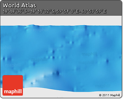 Shaded Relief 3D Map of the Area around 18° 31' 34" S, 60° 25' 29" E