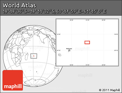 Blank Location Map of the Area around 18° 31' 34" S, 61° 16' 29" E