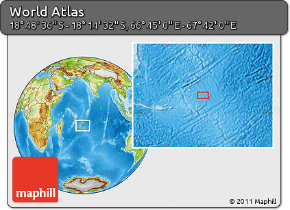 Physical Location Map of the Area around 18° 31' 34" S, 67° 13' 29" E