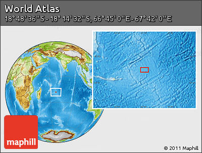 Physical Location Map of the Area around 18° 31' 34" S, 67° 13' 29" E