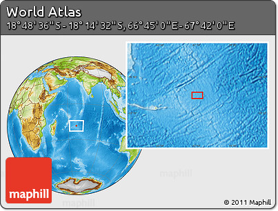 Physical Location Map of the Area around 18° 31' 34" S, 67° 13' 29" E