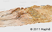 Satellite Panoramic Map of the area around 18° 31' 34" S, 69° 37' 30" W