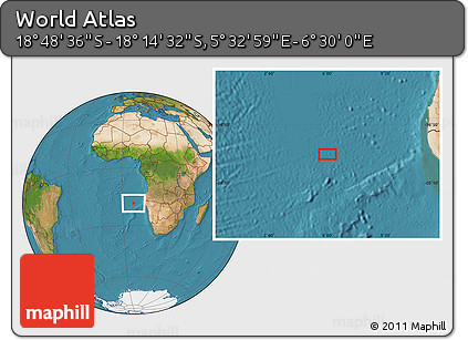 Satellite Location Map of the Area around 18° 31' 34" S, 6° 1' 30" E