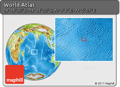 Physical Location Map of the Area around 18° 31' 34" S, 70° 37' 30" E