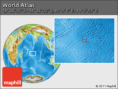 Physical Location Map of the Area around 18° 31' 34" S, 70° 37' 30" E