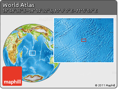 Physical Location Map of the Area around 18° 31' 34" S, 70° 37' 30" E