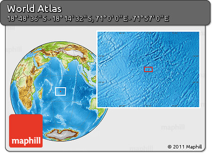 Physical Location Map of the Area around 18° 31' 34" S, 71° 28' 29" E