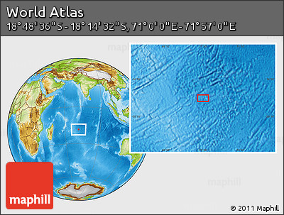Physical Location Map of the Area around 18° 31' 34" S, 71° 28' 29" E